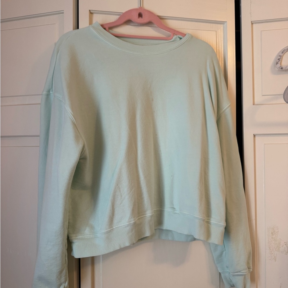 Daily Drills Light Green Cropped Crew Sweatshirt